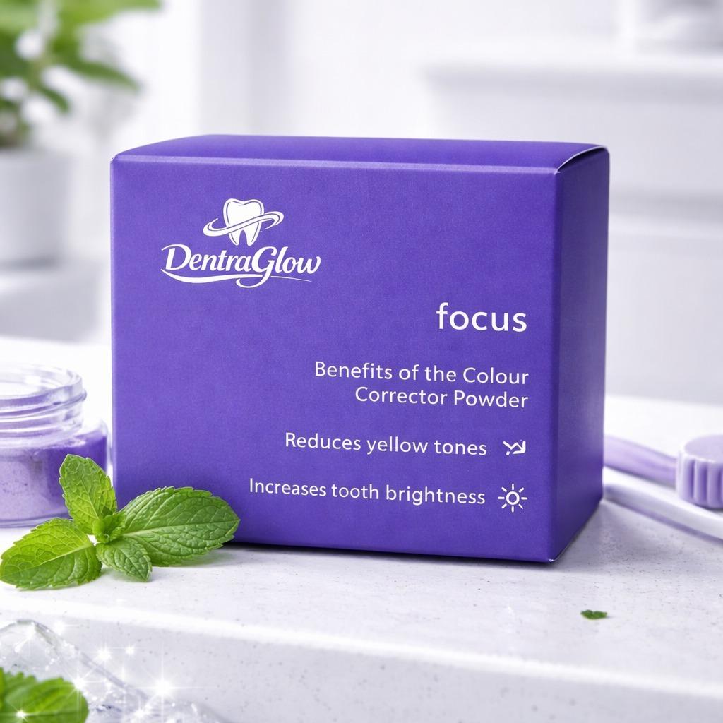 Dentra Glow Teeth Whitening Powder - Naturally Brightens Teeth, Reduces Stains, Enamel-Friendly, Gentle on Gums, Easy to Use with Toothbrush or Finger - Oral