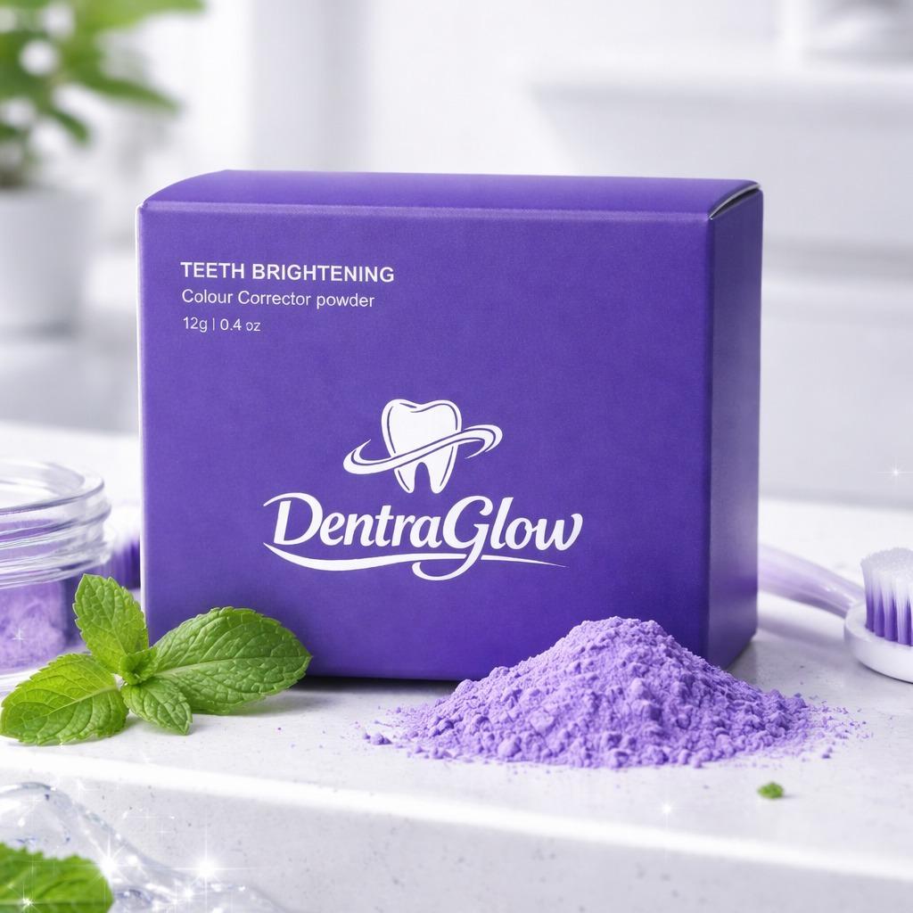 Dentra Glow Teeth Whitening Powder - Naturally Brightens Teeth, Reduces Stains, Enamel-Friendly, Gentle on Gums, Easy to Use with Toothbrush or Finger - Oral